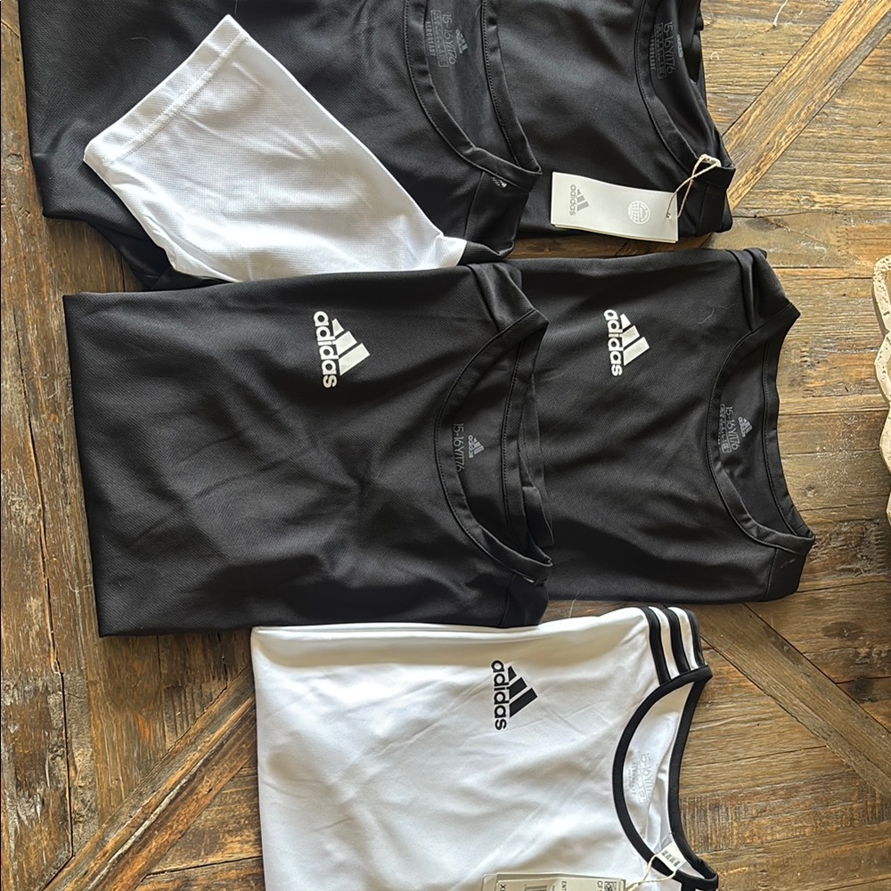 Bundle- Adidas Kids Bl & Wh training shirts (5)